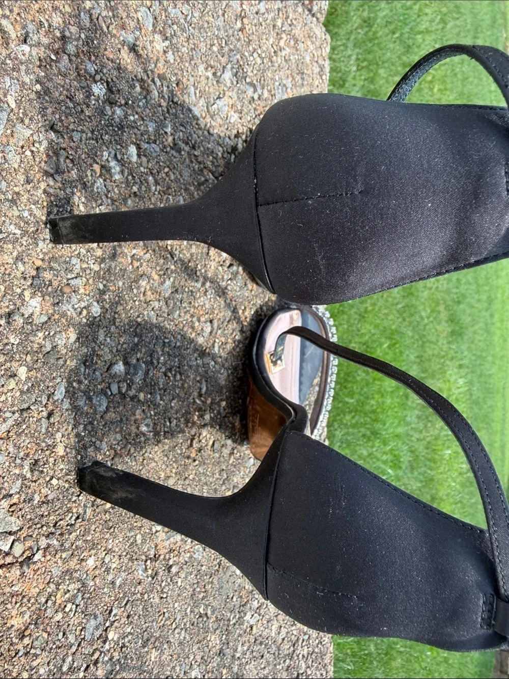 Ted Baker London Black Crystal-Embellished Ankle-Strap Heels